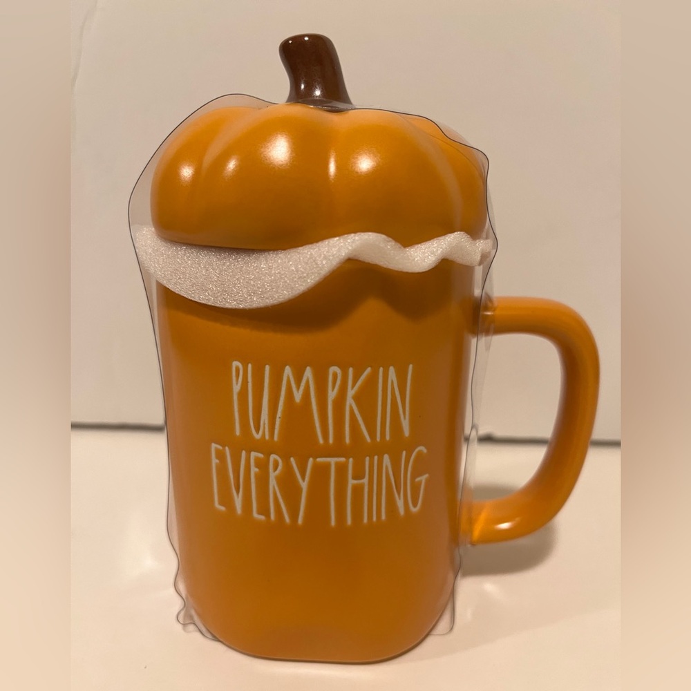 NWT RAE DUNN PUMPKIN EVERYTHING w/ TOPPER FALL MUG.